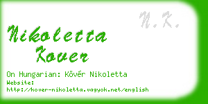nikoletta kover business card