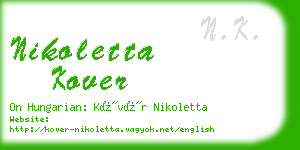 nikoletta kover business card